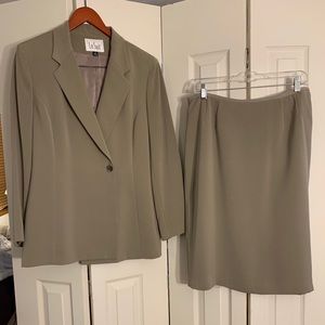 Le Suit Tan Skirt Suit